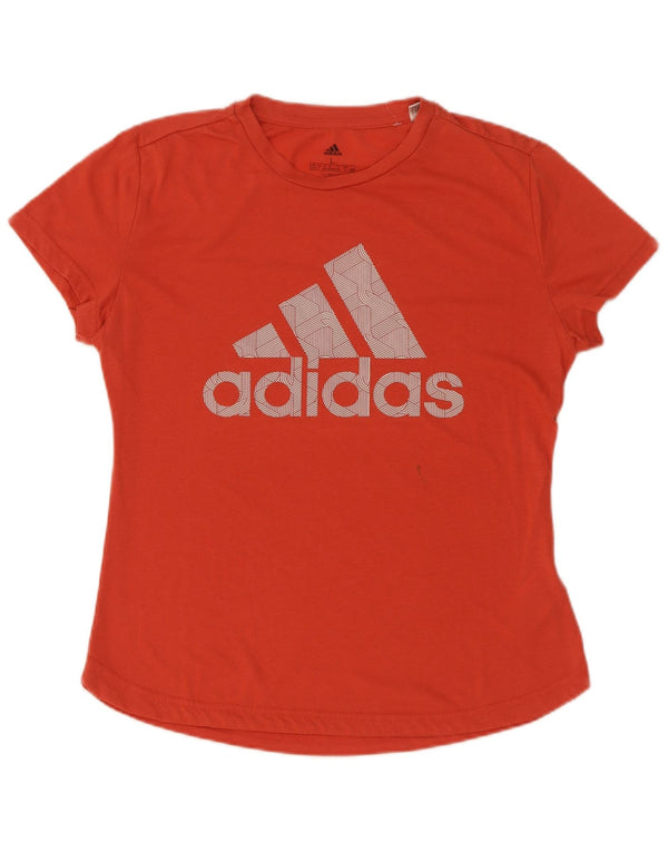 Adidas Mujer Climalite Graphic Camiseta Top UK 16/18 Grande Naranja Poliéster