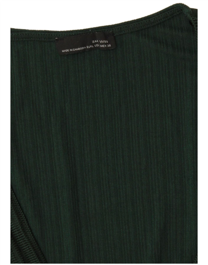 Zara Mujer Vestido Básico UK 44 Grande Verde
