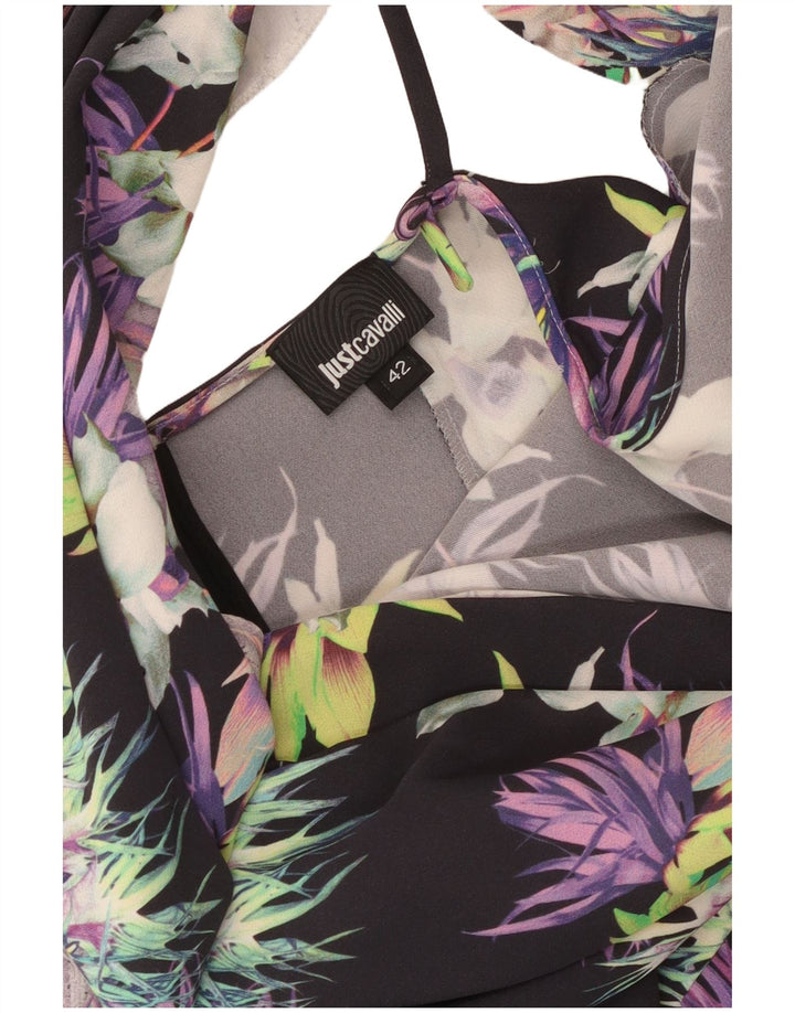 Just Cavalli Vestido de un Hombro para Mujer IT 42 Medium Multicolor Floral