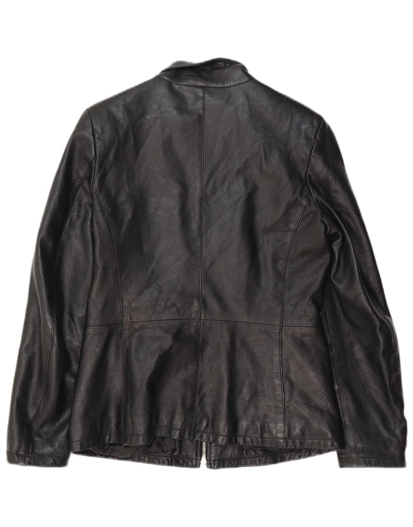 Coconuda Chaqueta de cuero para mujer UK 12 Medium Black Leather