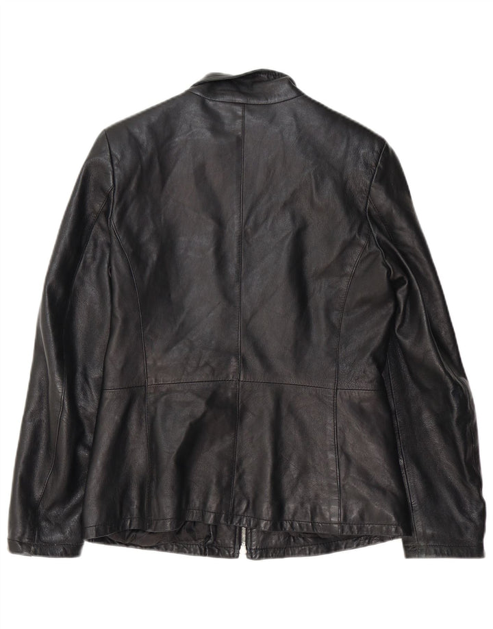 Coconuda Chaqueta de cuero para mujer UK 12 Medium Black Leather