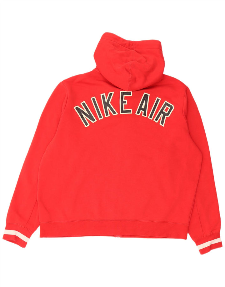 Nike Sudadera con capucha y cremallera gráfica para hombre, talla grande, algodón rojo