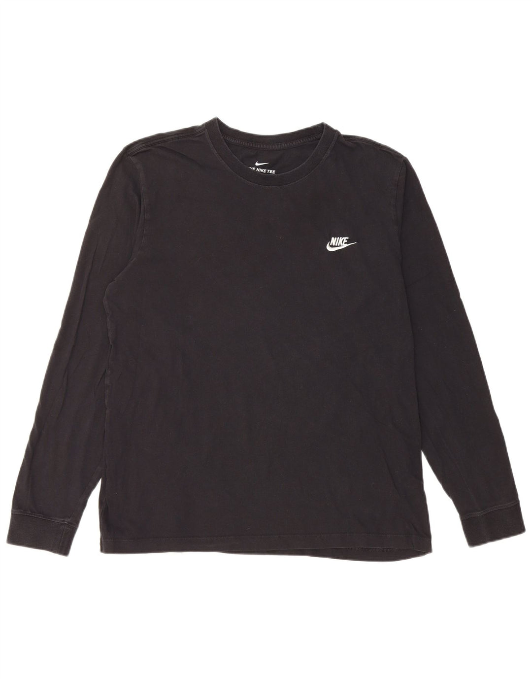 Nike - Camiseta de manga larga para hombre, talla grande, algodón negro