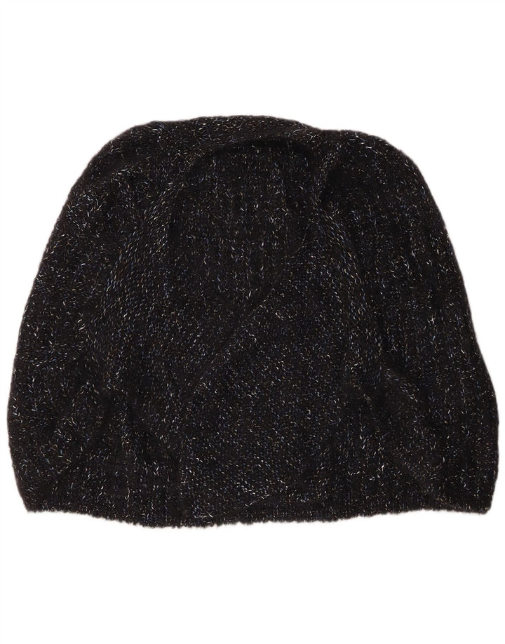VINTAGE Mujer Poncho Cardigan Suéter Un Tamaño Negro Flecked