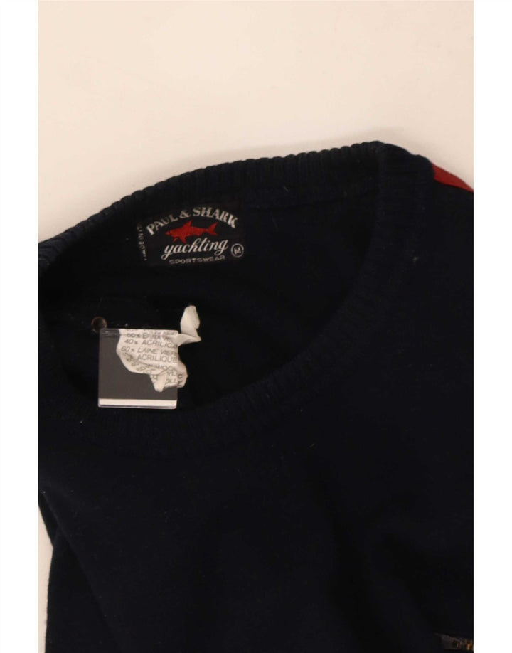 Paul & Shark Jersey con cuello redondo para hombre, color azul marino medio