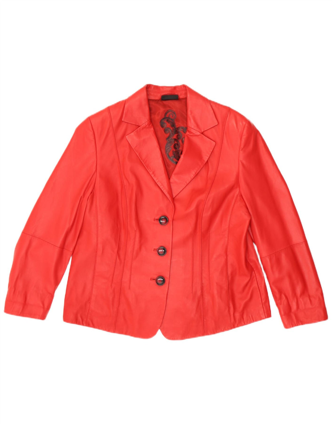 Gerry Weber Chaqueta Blazer de Cuero con 3 Botones para Mujer UK 20 2XL Cuero Rojo