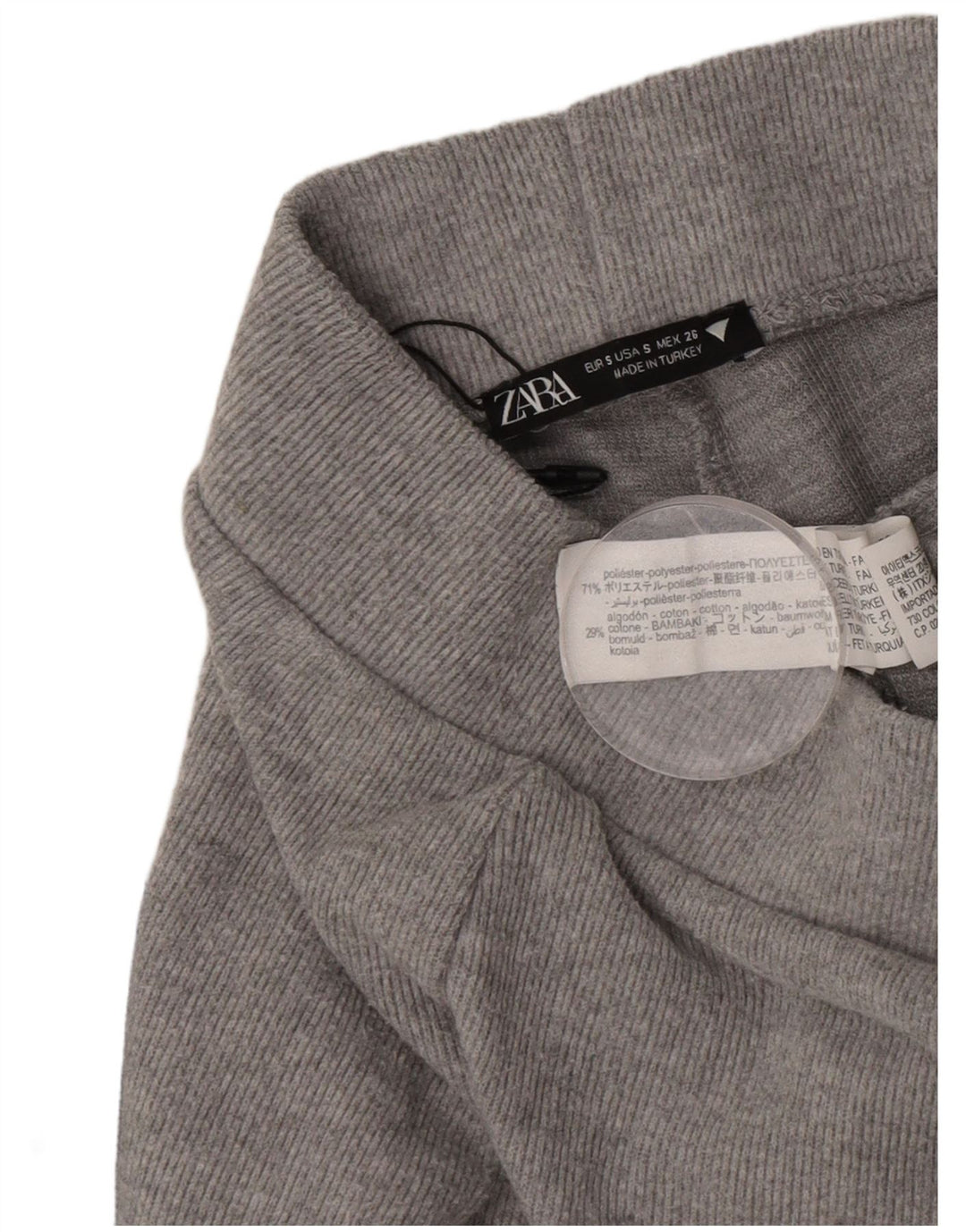 Zara Mujer Pantalón Chándal UK 10 Small Gris Poliéster
