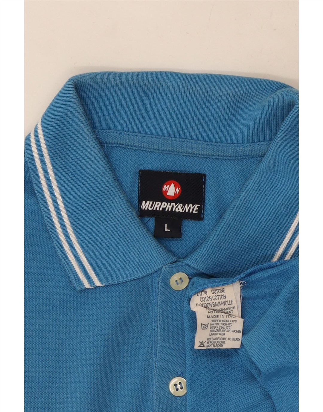 Murphy & Nye Polo para hombre grande de algodón azul