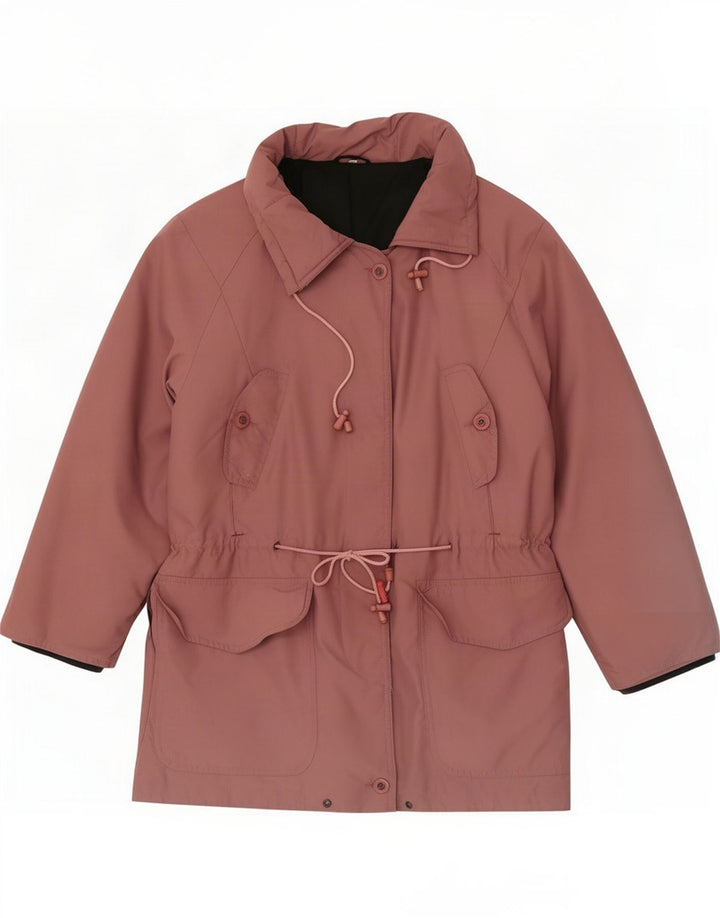Vintage mujer oversized Parka chaqueta EU 42 poliéster marrón grande