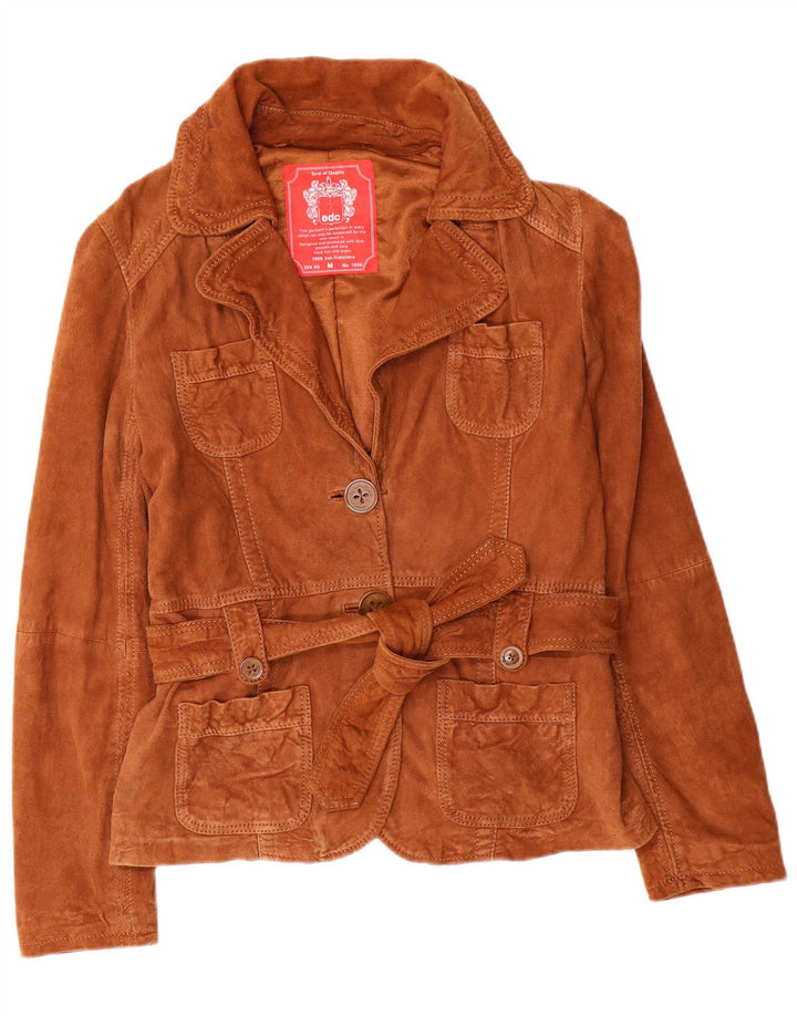 EDC Chaqueta de ante para mujer UK 14 Cuero marrón medio