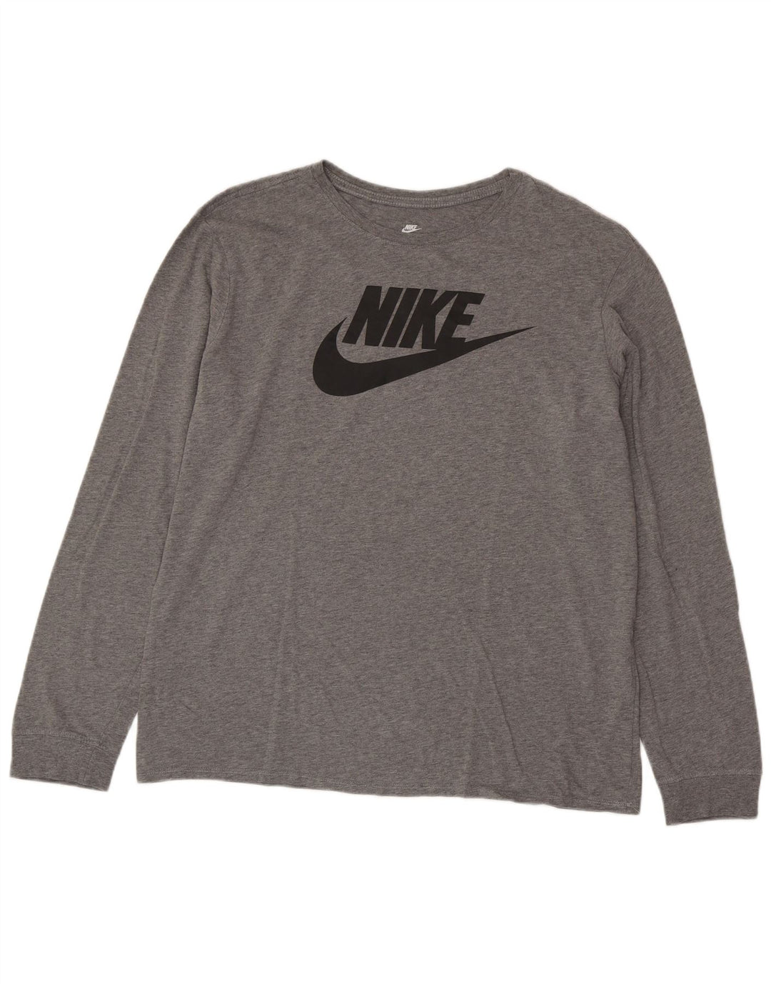 NIKE Camiseta gráfica de corte atlético de manga larga para hombre XL Gris moteado