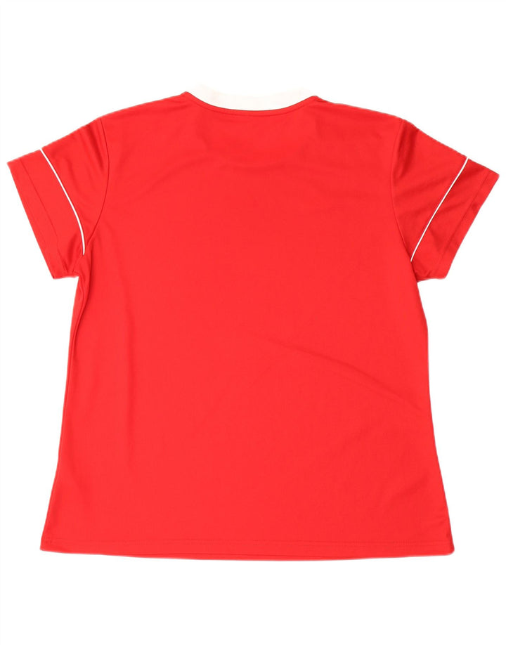 ADIDAS Mujer Climalite Camiseta Top UK 20/22 XL Rojo Poliéster