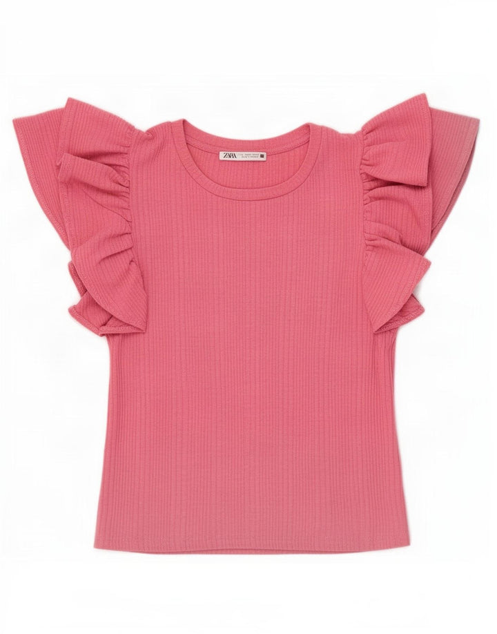 Zara Mujer Blusa Corta Top UK 8 Small Rosa