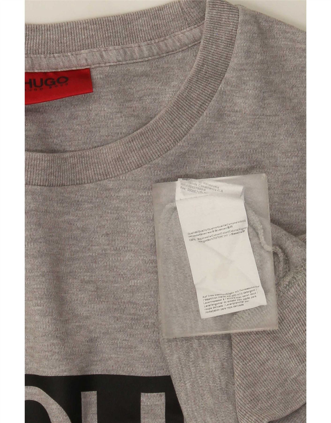 Hugo Boss Hombre Sudadera Gráfica Jumper Grande Algodón Gris
