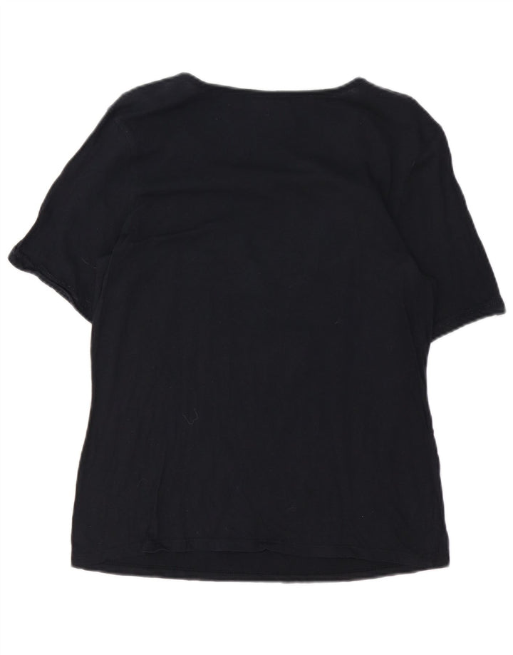 ADIDAS Womens Graphic T-Shirt Top UK 14 Large Black Vintage Adidas and Second-Hand Adidas from Messina Hembry 