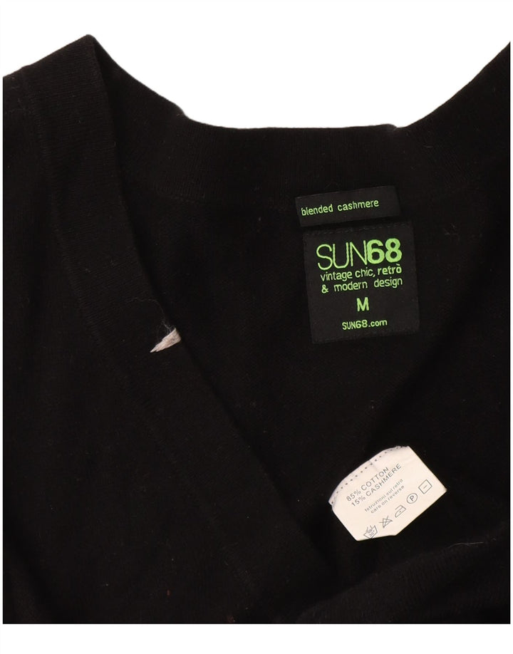 Sun68 Suéter tipo cárdigan largo para mujer UK 40 Mediano Algodón negro