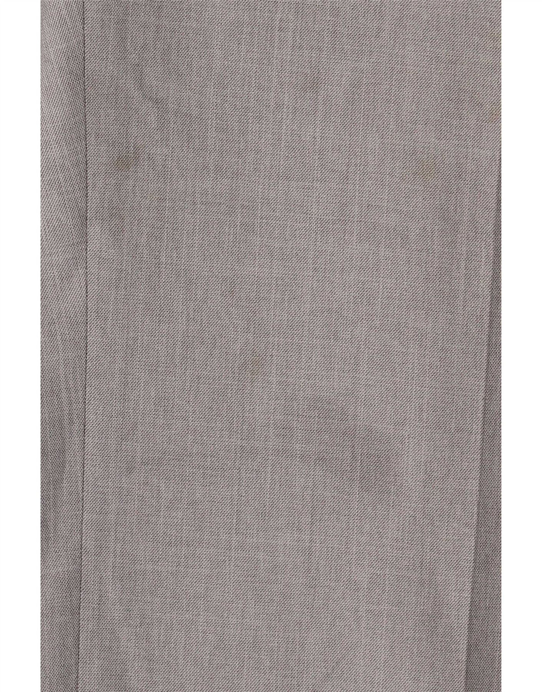 Marks & Spencer Pantalón de traje recto para hombre W42 L29 Poliéster gris