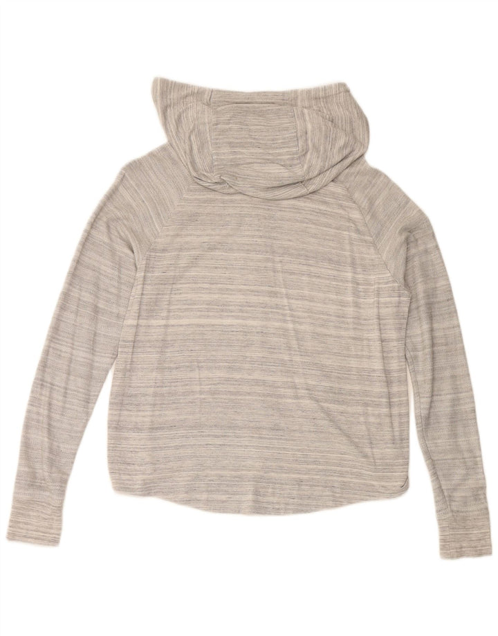 NIKE Sudadera con capucha y cremallera para mujer, talla 44, color gris medio a rayas