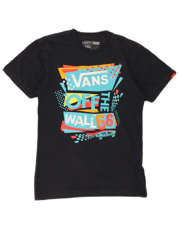 Vans Camiseta con gráfico de ajuste clásico para hombre Top pequeño de algodón negro