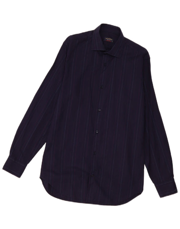 Paul & Shark Camisa náutica para hombre Talla 38 Mediana Azul marino Algodón a rayas
