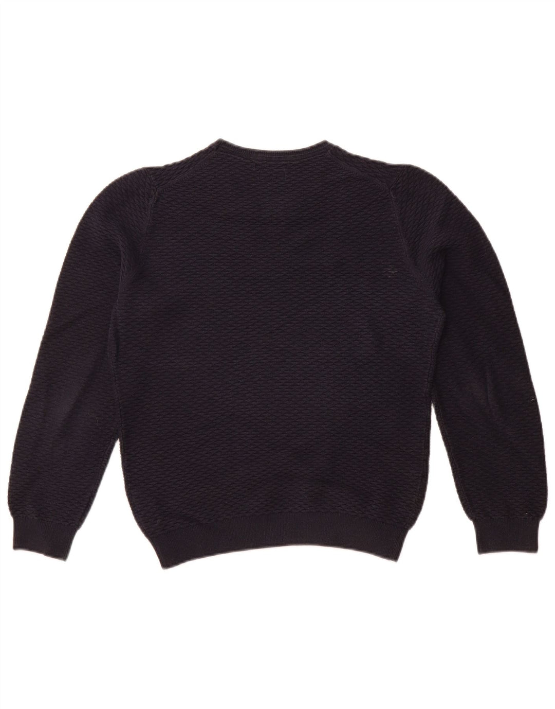 MASSIMO DUTTI Jersey con Cuello Barco para Mujer UK 10 Small Azul Marino Algodón