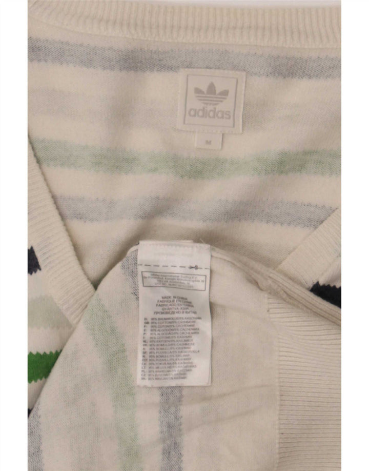 Adidas Hombre Jersey Con Cuello En V Jersey De Algodón A Rayas Multicolor Mediano