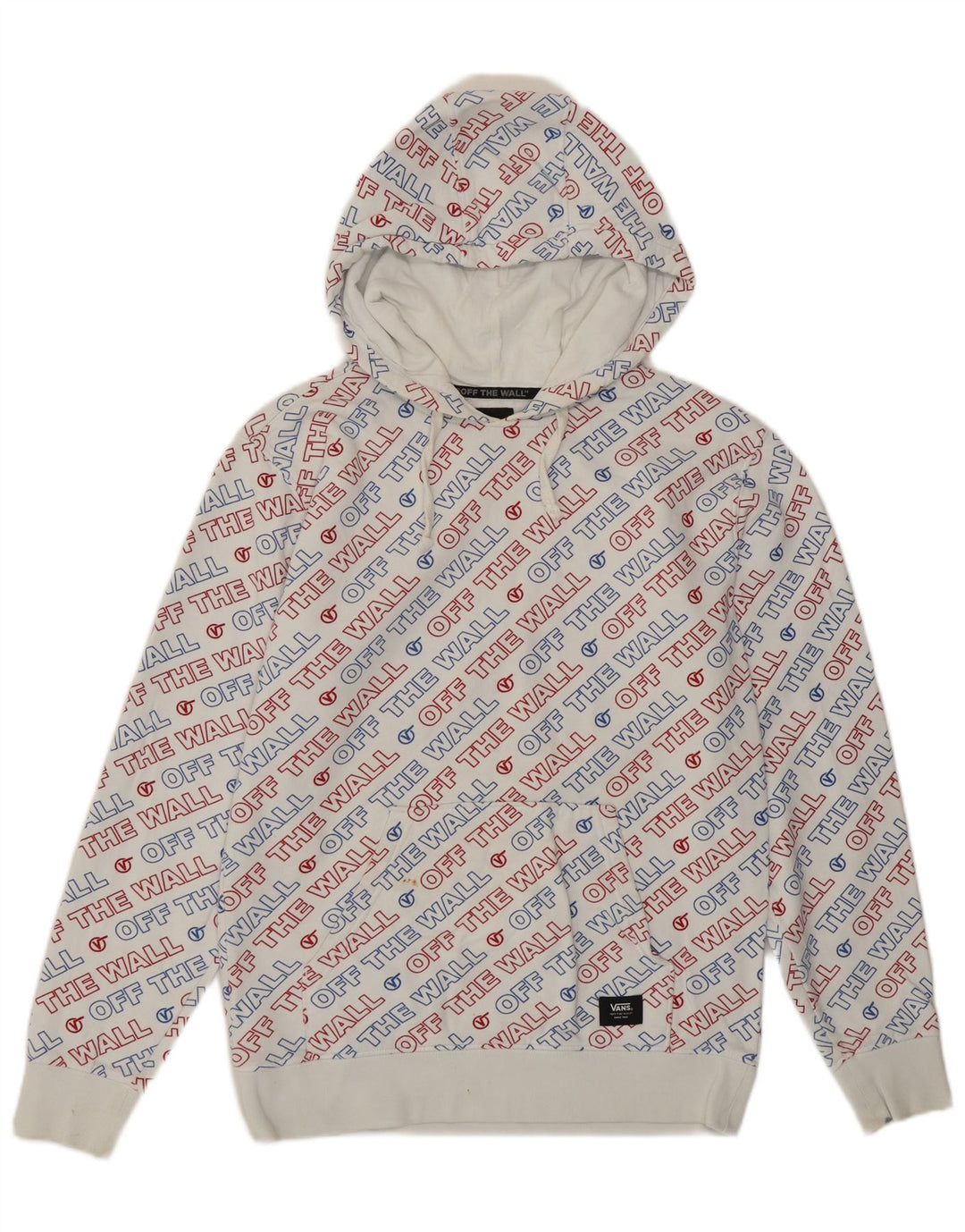 Vans Hombre Sudadera Con Capucha Gráfica Jersey XS Algodón Blanco