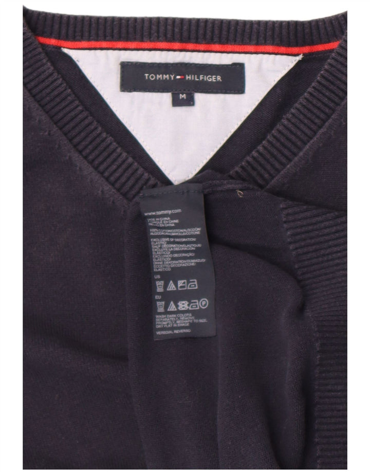 Tommy Hilfiger Jersey con Cuello en V para Hombre de algodón Azul Marino Medio
