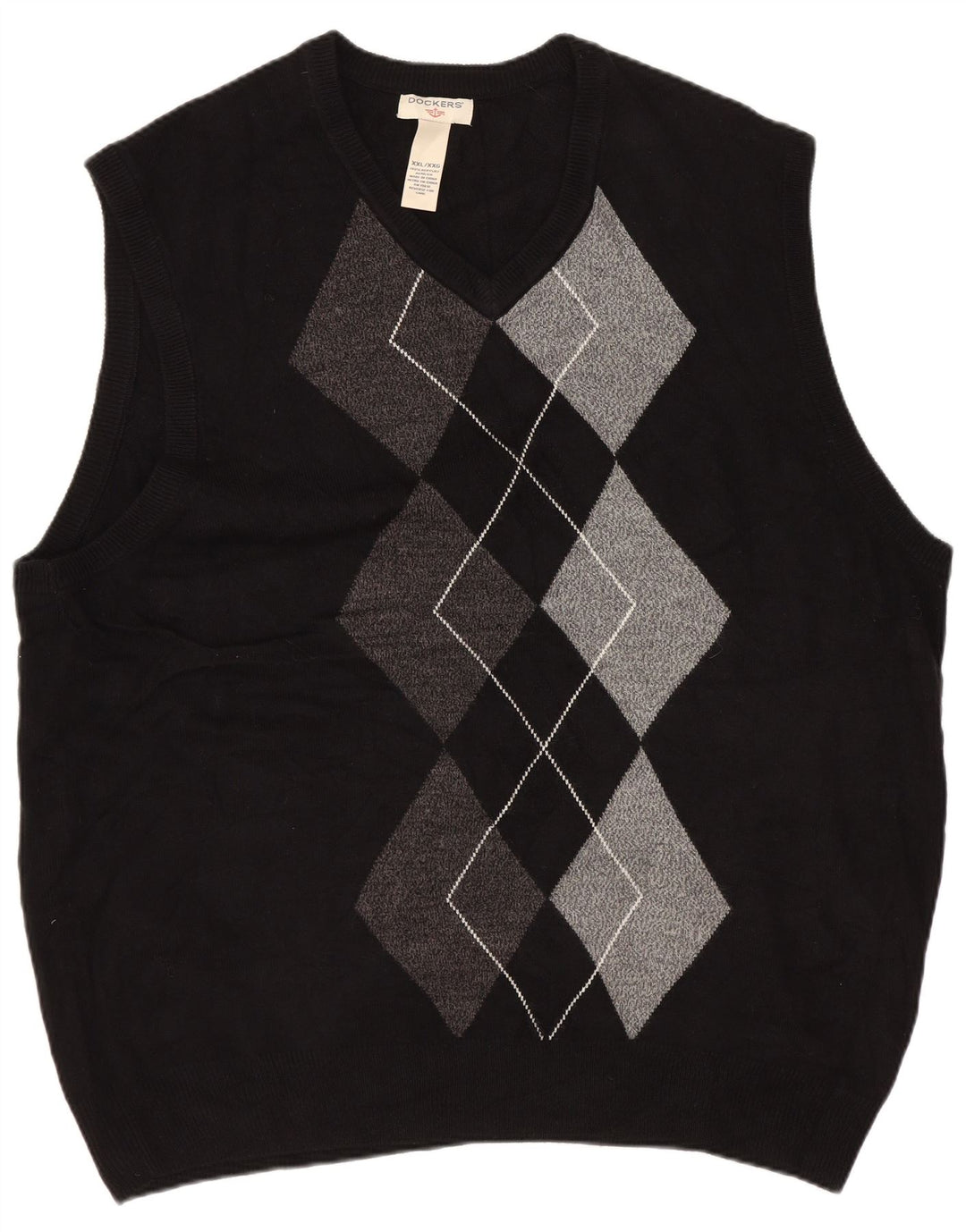 Dockers Chaleco para hombre Camiseta sin mangas 2XL Negro Argyle/Diamante Acrílico
