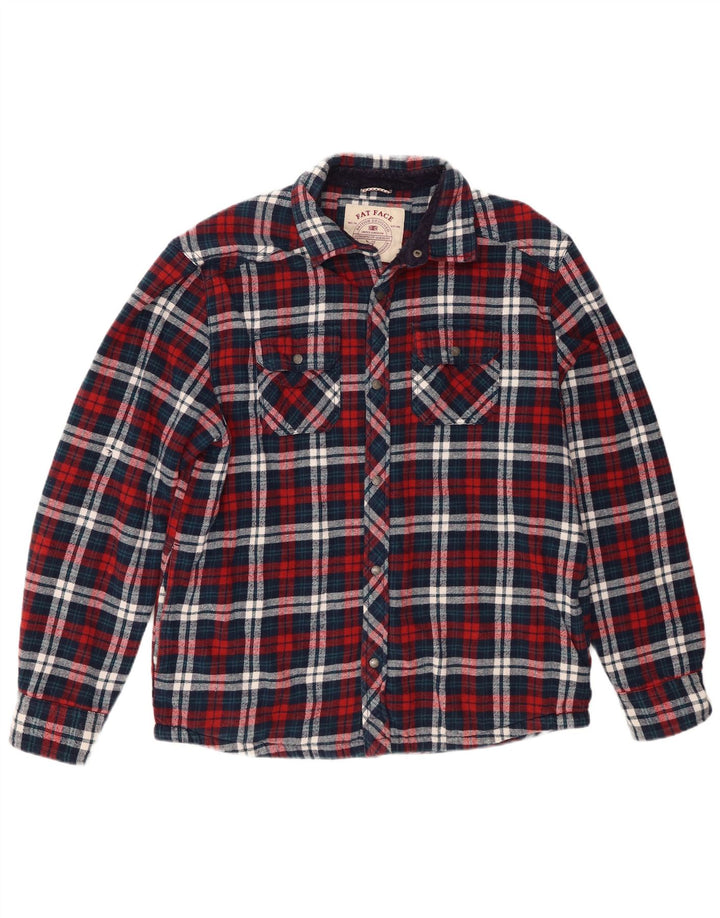 Camisa de franela de leñador para hombre de Fat Face, talla grande, de algodón a cuadros en azul marino