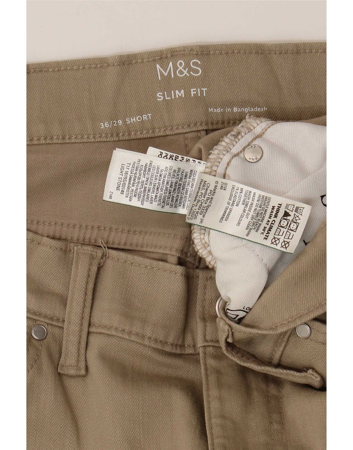 Marks & Spencer Vaqueros ajustados para hombre W36 L29 Algodón beige