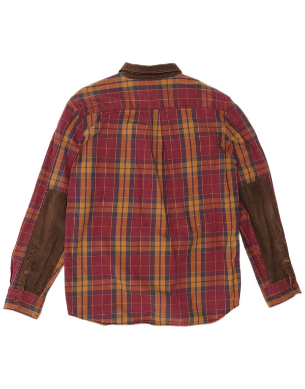 Camisa Vans Hombre Grande A Cuadros Burdeos