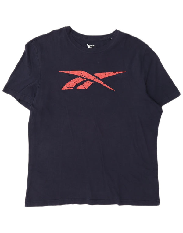 Reebok Camiseta Gráfica Hombre Top XL Azul Marino Algodón