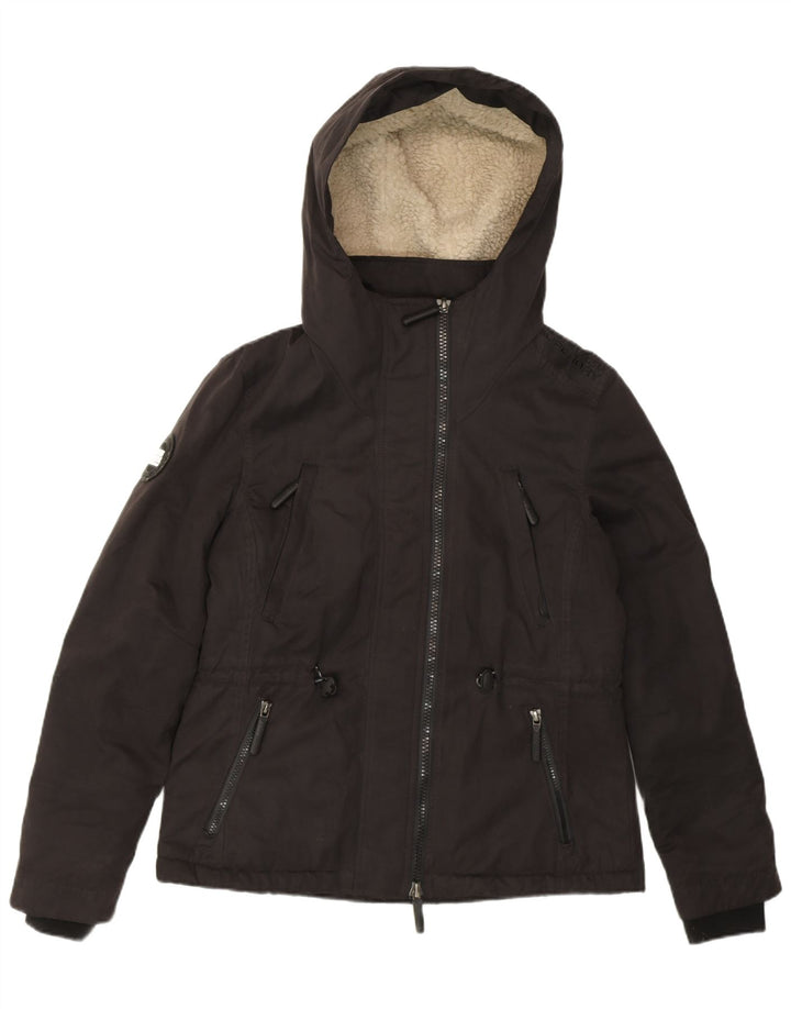 SUPERDRY Chaqueta cortavientos con capucha Windparka para mujer UK 46 Large Black
