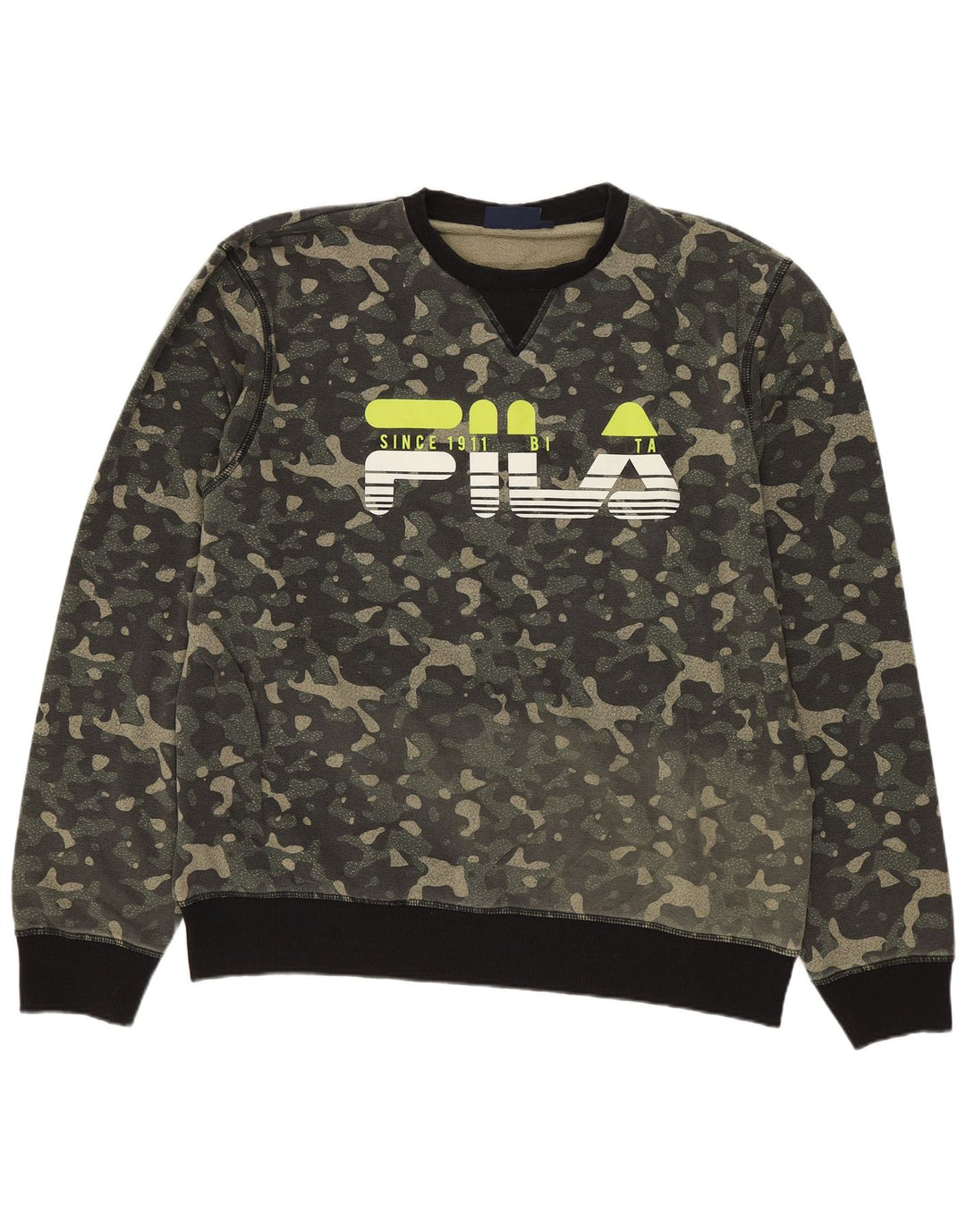 Fila Hombre Graphic Sudadera Jumper XL Caqui Camuflaje Algodón