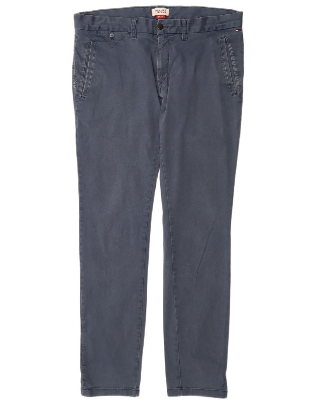 TOMMY HILFIGER Pantalón chino slim fit para hombre W36 L34 Algodón azul