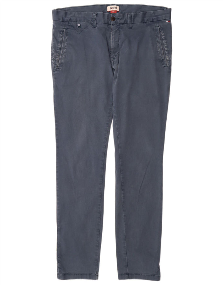 TOMMY HILFIGER Pantalón chino slim fit para hombre W36 L34 Algodón azul