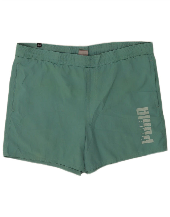 Puma Bañador con gráfico para hombre, talla grande, poliéster verde