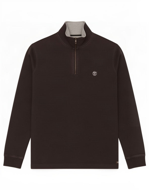 Timberland Hombre Earthkeepers Zip Neck Top Manga Larga Grande Algodón Negro