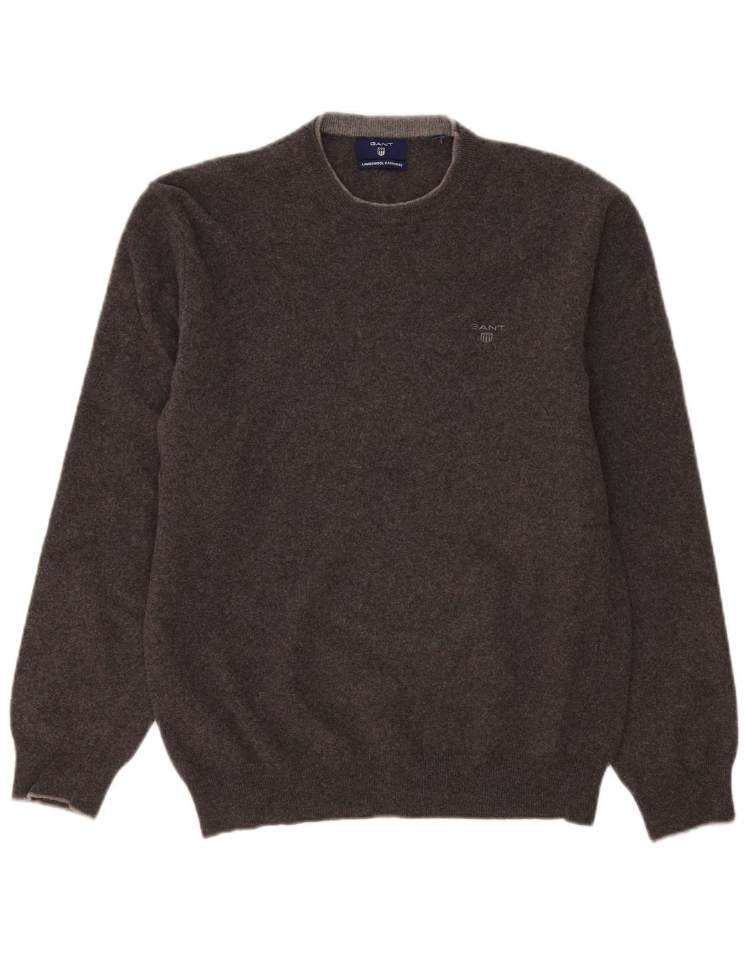 Gant Jersey De Cuello Redondo De Lana De Cordero Gris Medio Hombre