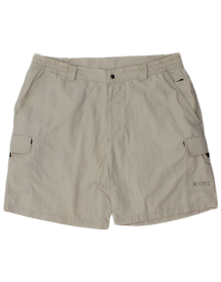 MC Kee's Pantalones cortos tipo cargo para hombre, talla grande, W34, nailon gris