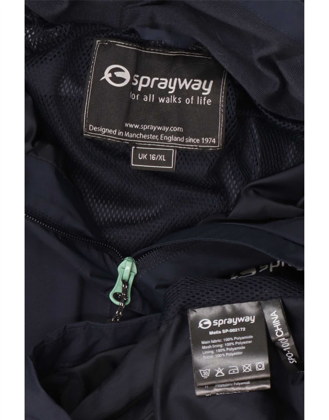 Sprayway Chaqueta impermeable con capucha para mujer UK 46 Large Azul marino Poliamida