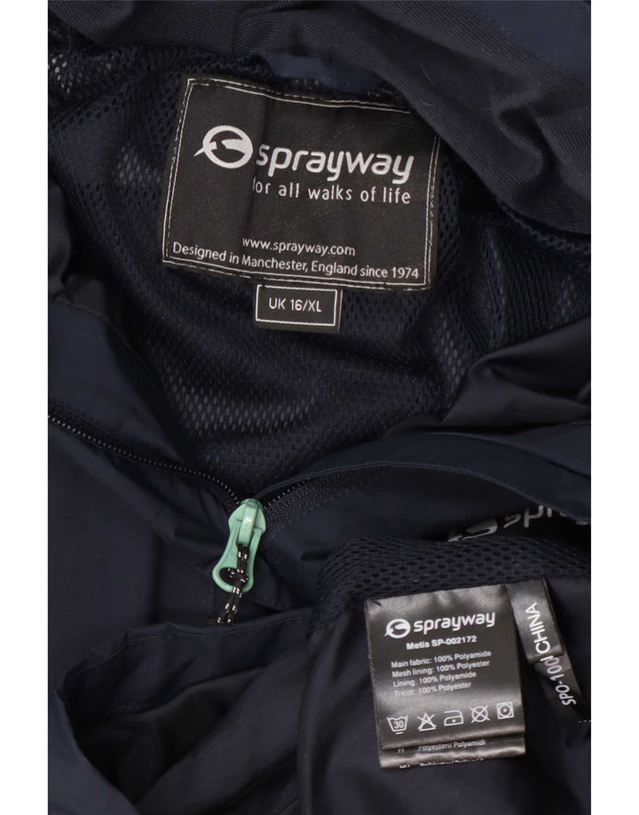 Sprayway Chaqueta impermeable con capucha para mujer UK 46 Large Azul marino Poliamida