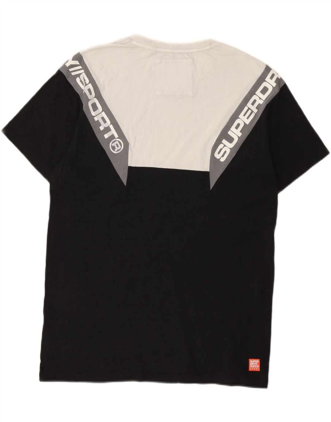 Superdry Hombre Camiseta Gráfica De Algodón Color Block Mediano Negro