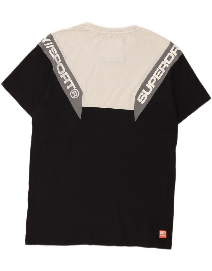 Superdry Hombre Camiseta Gráfica De Algodón Color Block Mediano Negro