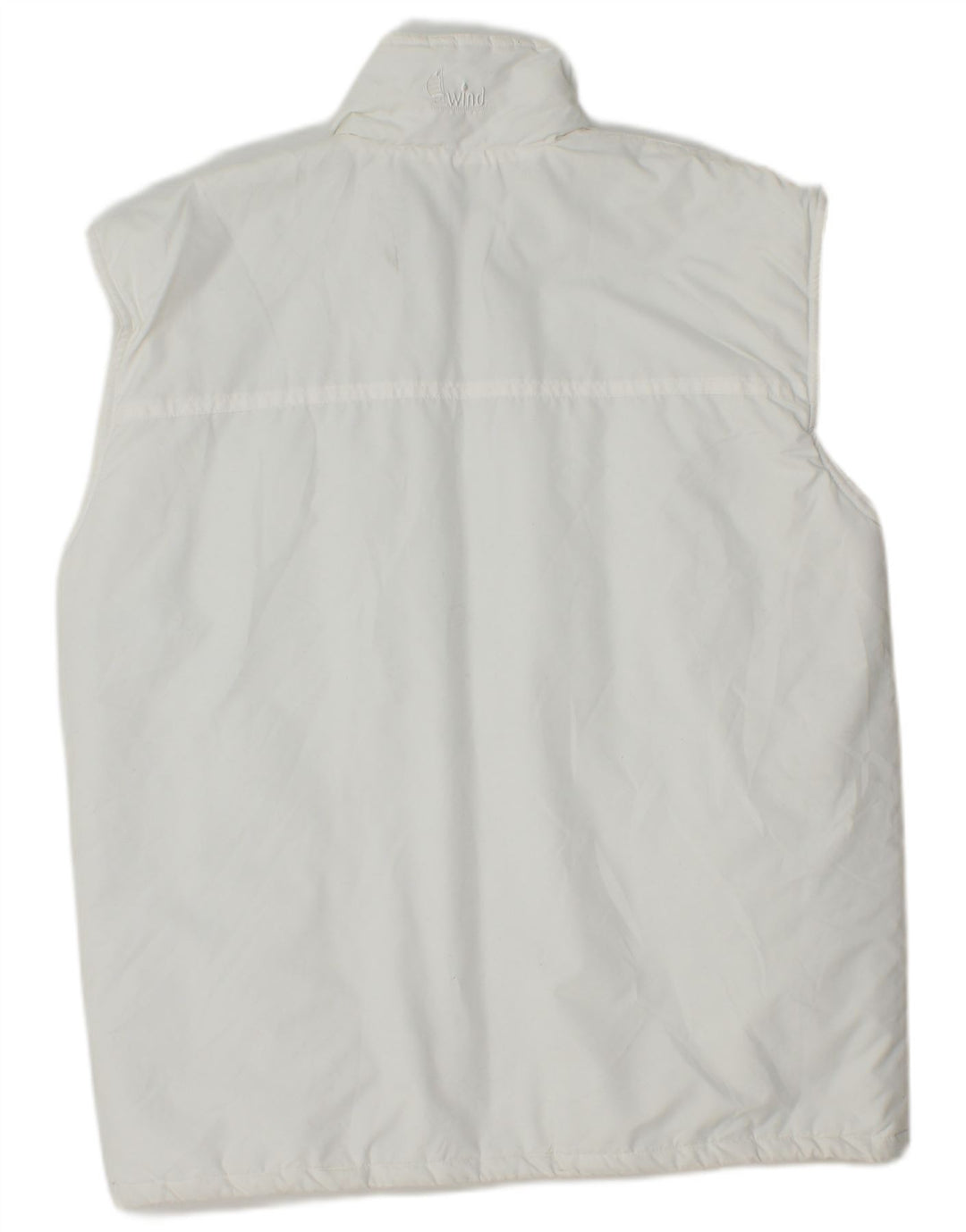 Vintage hombres acolchado Gilet Reino Unido 36 pequeño poliéster blanco