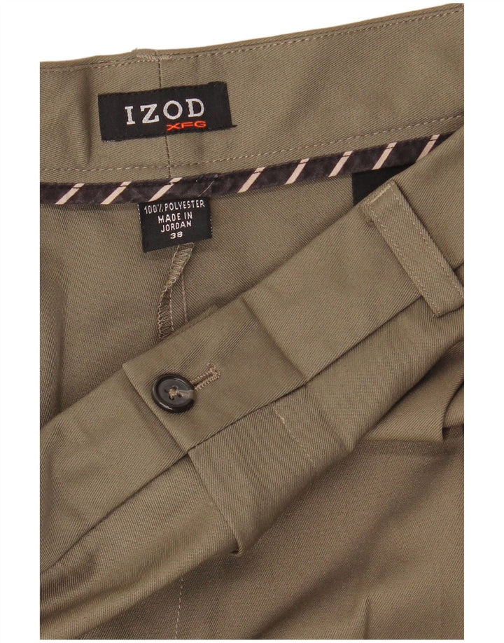 Pantalones cortos chinos Izod para hombre W38 XL Poliéster caqui