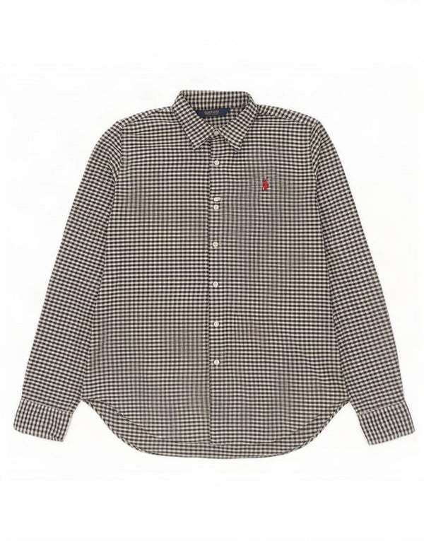 Polo Golf Ralph Lauren Camisa Niño 13-14 Años Algodón Vichy Negro