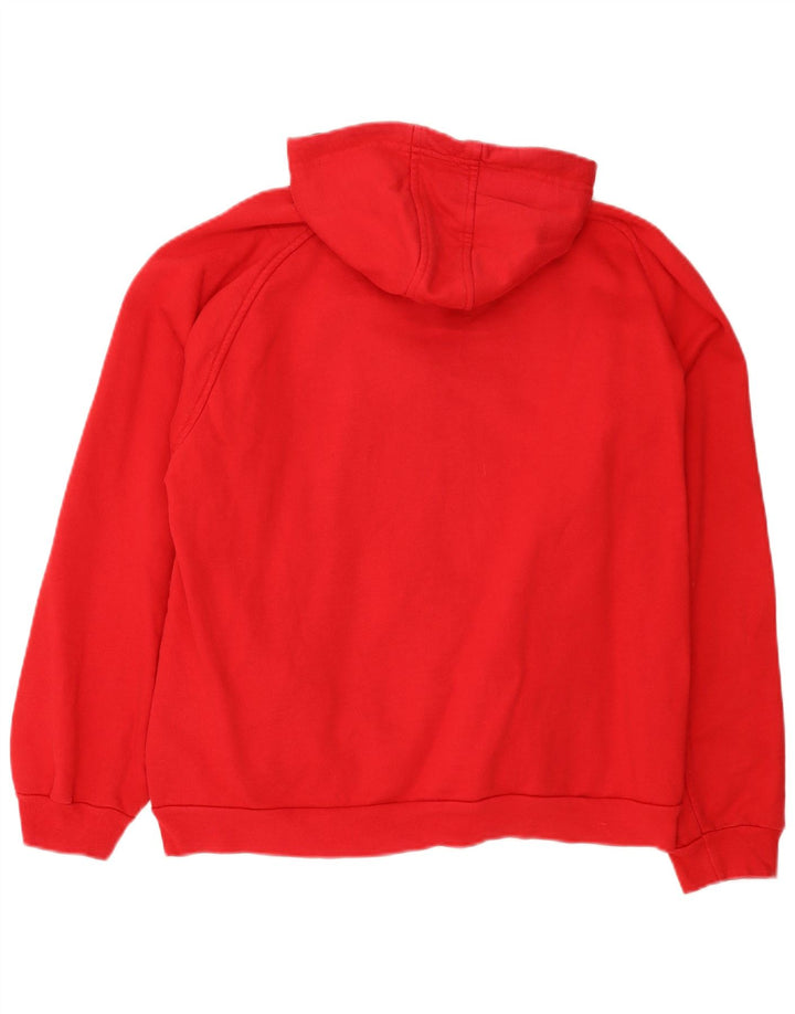 Kappa - Sudadera con capucha y cremallera para hombre, tamaño grande, algodón rojo