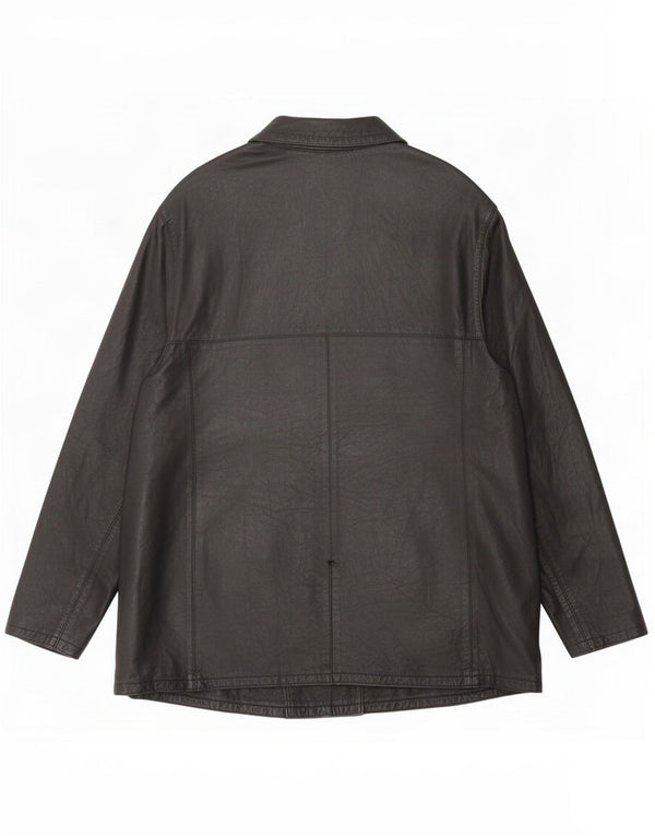 Chaqueta de cuero para mujer Lavorazione Artigianale UK 46 Large Black